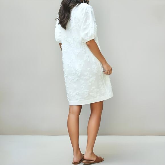 NWT Karen Kane Super Bloom Embellished Tassel Dress White Size S - Picture 3 of 11